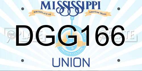 DGG166 Mississippi License Plate