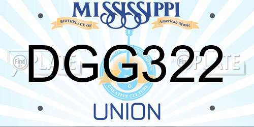 DGG322 Mississippi License Plate