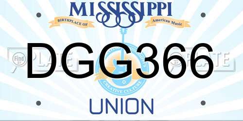 DGG366 Mississippi License Plate