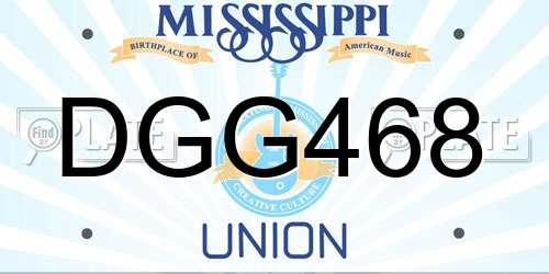 DGG468 Mississippi License Plate