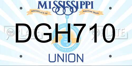 DGH710 Mississippi License Plate