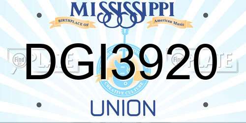 DGI3920 Mississippi License Plate