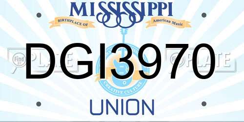 DGI3970 Mississippi License Plate