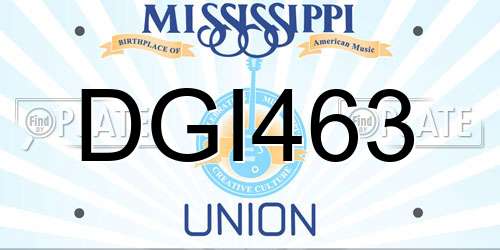 DGI463 Mississippi License Plate