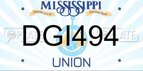 DGI494 Mississippi License Plate