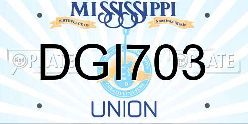 DGI703 Mississippi License Plate