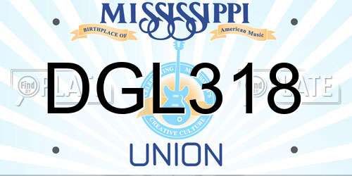 DGL318 Mississippi License Plate