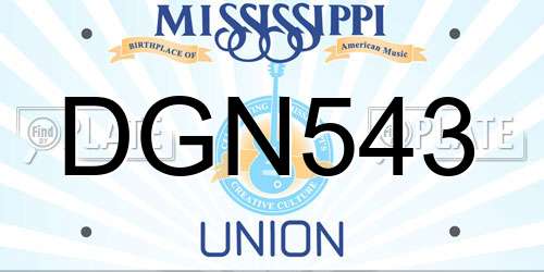 DGN543 Mississippi License Plate