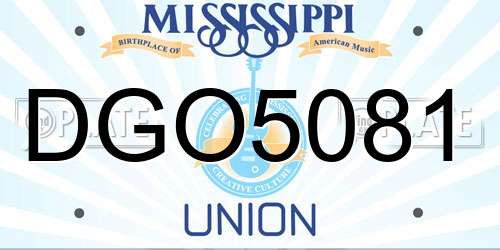 DGO5081 Mississippi License Plate
