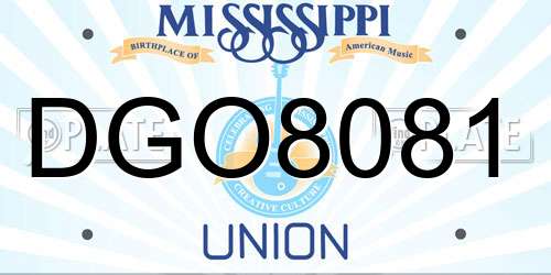 DGO8081 Mississippi License Plate