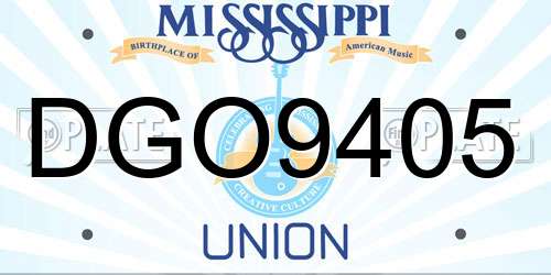 DGO9405 Mississippi License Plate