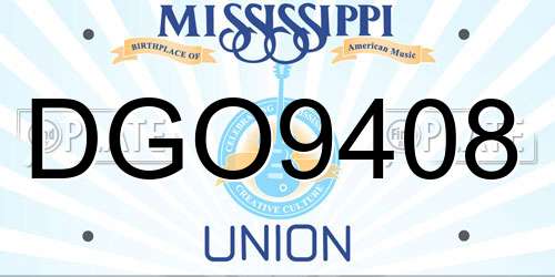 DGO9408 Mississippi License Plate