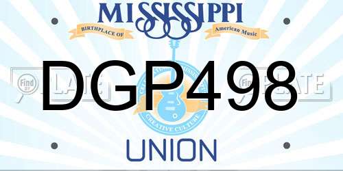 DGP498 Mississippi License Plate