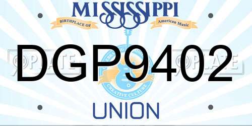 DGP9402 Mississippi License Plate