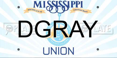 DGRAY Mississippi License Plate
