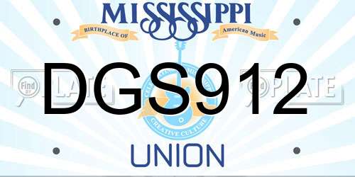 DGS912 Mississippi License Plate