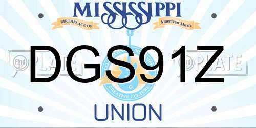 DGS91Z Mississippi License Plate
