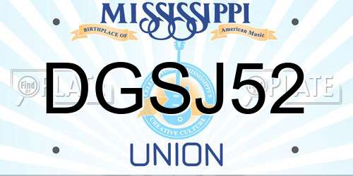 DGSJ52 Mississippi License Plate