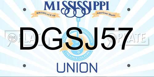 DGSJ57 Mississippi License Plate
