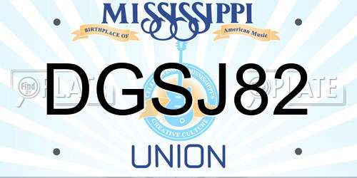 DGSJ82 Mississippi License Plate