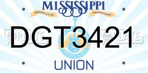 DGT3421 Mississippi License Plate