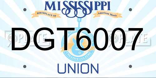 DGT6007 Mississippi License Plate