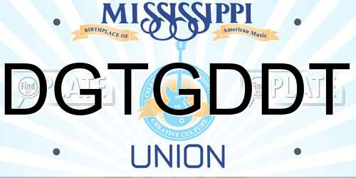 DGTGDDT Mississippi License Plate