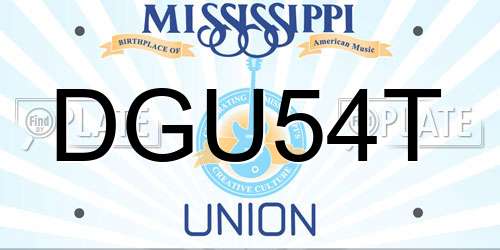 DGU54T Mississippi License Plate