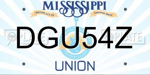 DGU54Z Mississippi License Plate