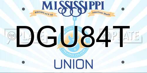 DGU84T Mississippi License Plate