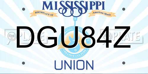 DGU84Z Mississippi License Plate