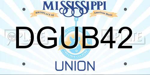 DGUB42 Mississippi License Plate