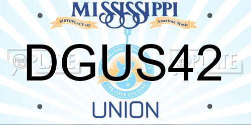 DGUS42 Mississippi License Plate
