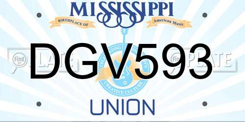 DGV593 Mississippi License Plate