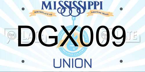 DGX009 Mississippi License Plate