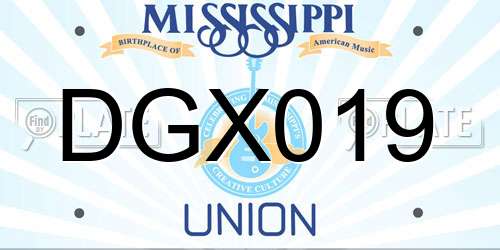 DGX019 Mississippi License Plate