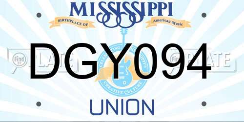 DGY094 Mississippi License Plate