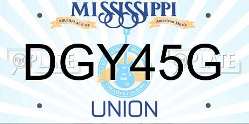 DGY45G Mississippi License Plate