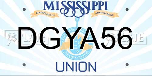 DGYA56 Mississippi License Plate