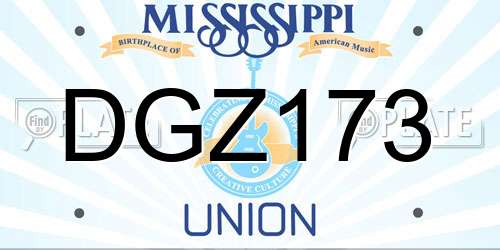 DGZ173 Mississippi License Plate