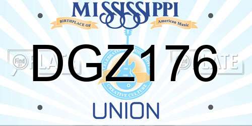 DGZ176 Mississippi License Plate