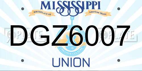 DGZ6007 Mississippi License Plate