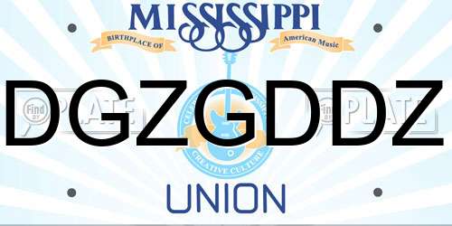 DGZGDDZ Mississippi License Plate