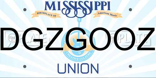DGZGOOZ Mississippi License Plate