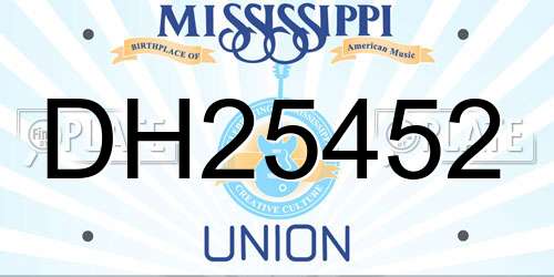 DH25452 Mississippi License Plate