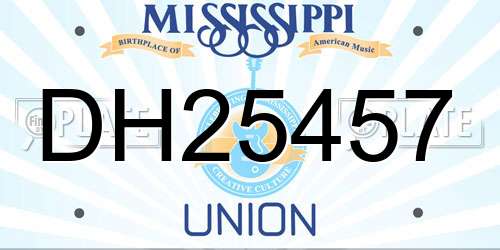 DH25457 Mississippi License Plate