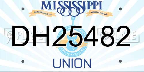 DH25482 Mississippi License Plate