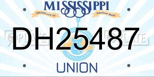 DH25487 Mississippi License Plate