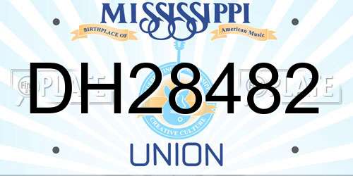 DH28482 Mississippi License Plate