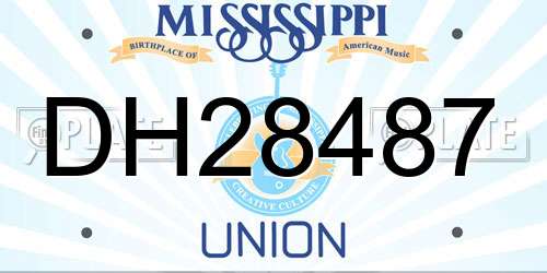 DH28487 Mississippi License Plate